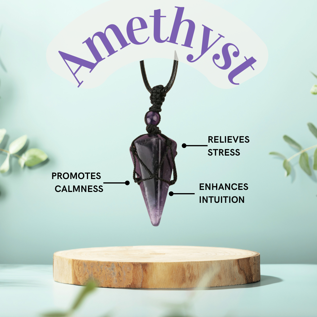 Balance Crystal Pendulum Necklace – Amethyst