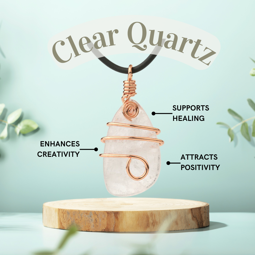 Clear Quartz Life Journey Wrapped Necklace