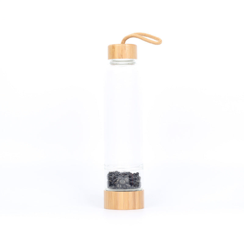 Smudgealicious • Glass & Bamboo Crystal Water Bottles