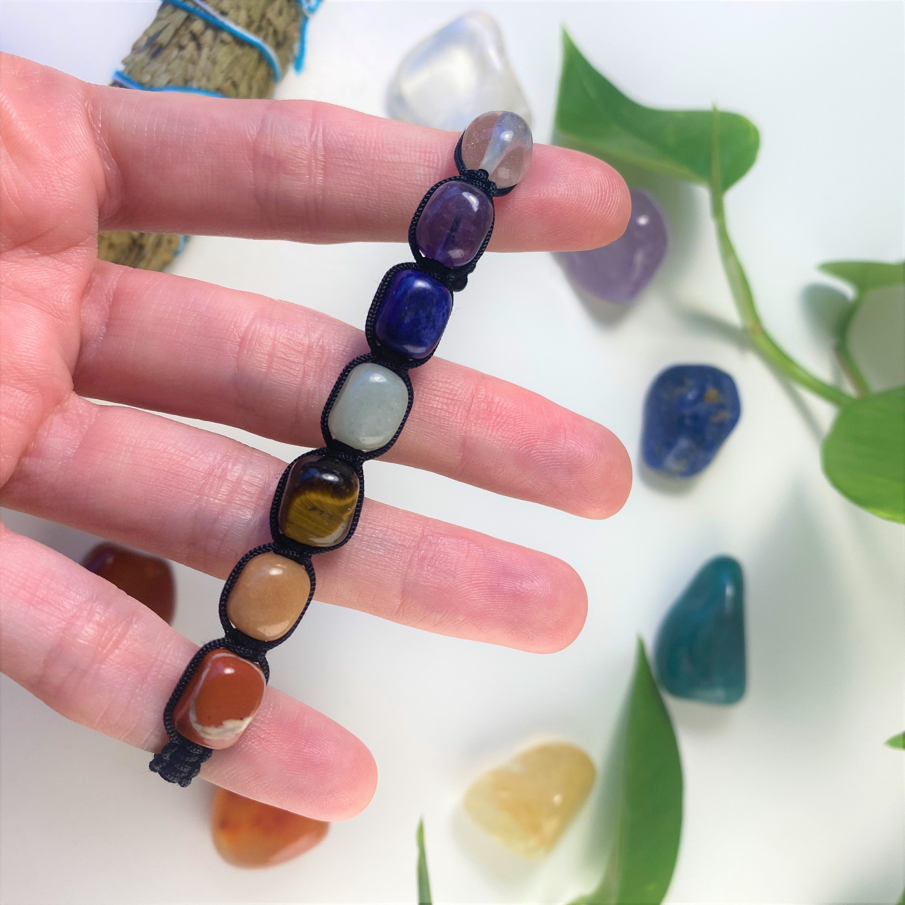 Empower - 7 Chakra Crystals Braided Bracelet