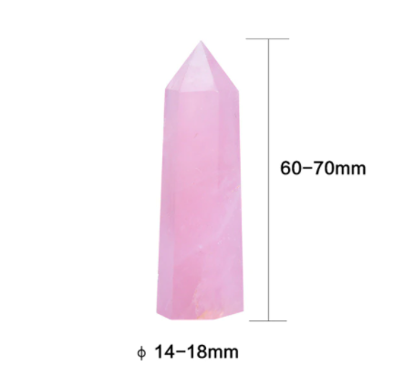 Pointe de quartz rose 4-7cm
