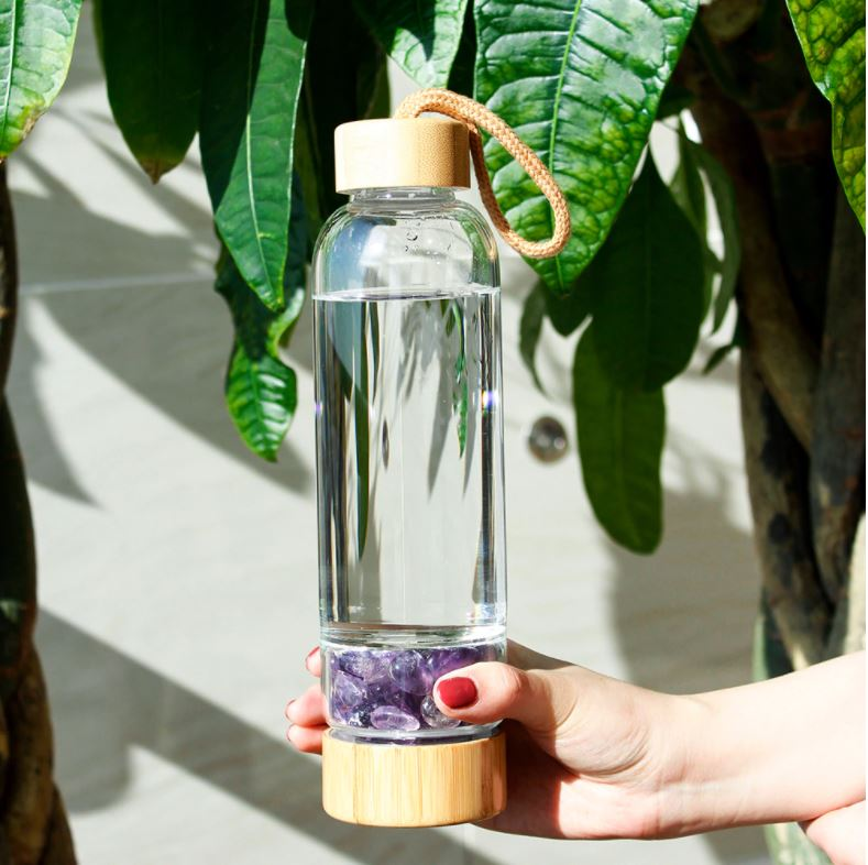 bamboo water bottle crystals