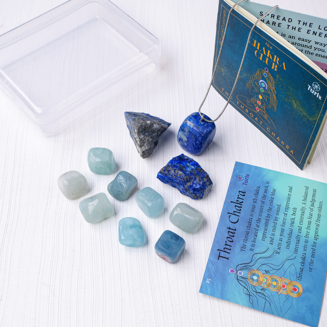 Throat Chakra Crystal Set