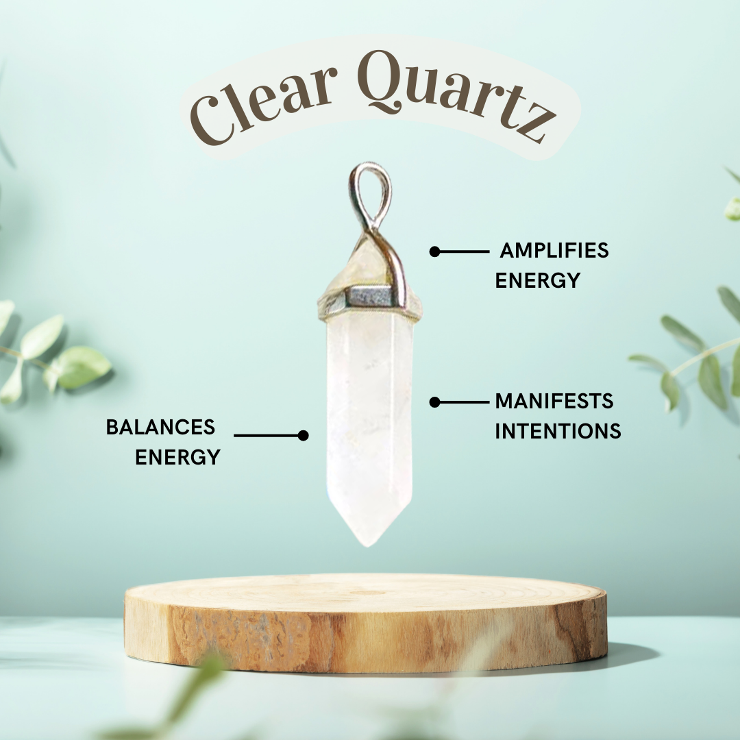 Clear Quartz Crystal Point Necklace