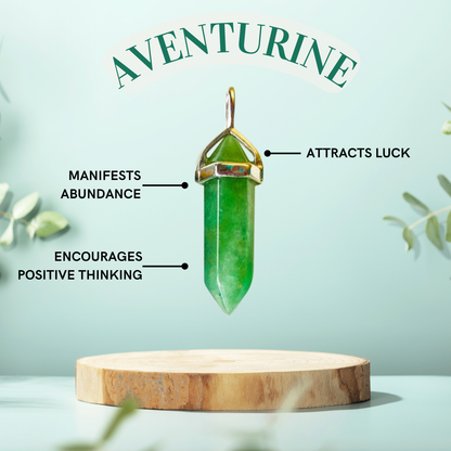 Aventurine Crystal Point Necklace