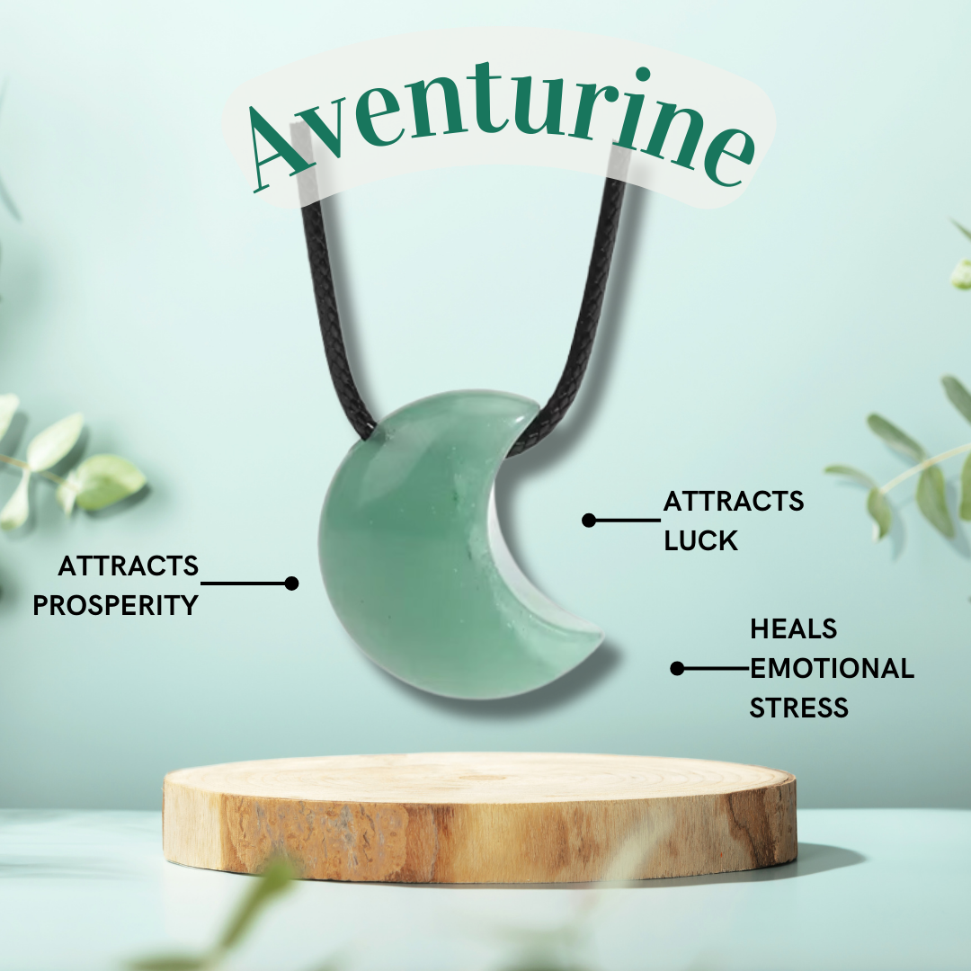 Aventurine Celestial Moon Necklace