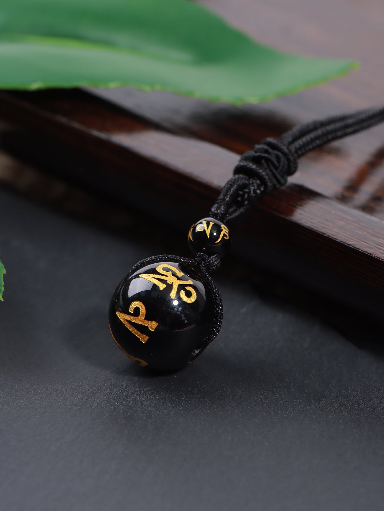 Gold Obsidian Sphere Necklace