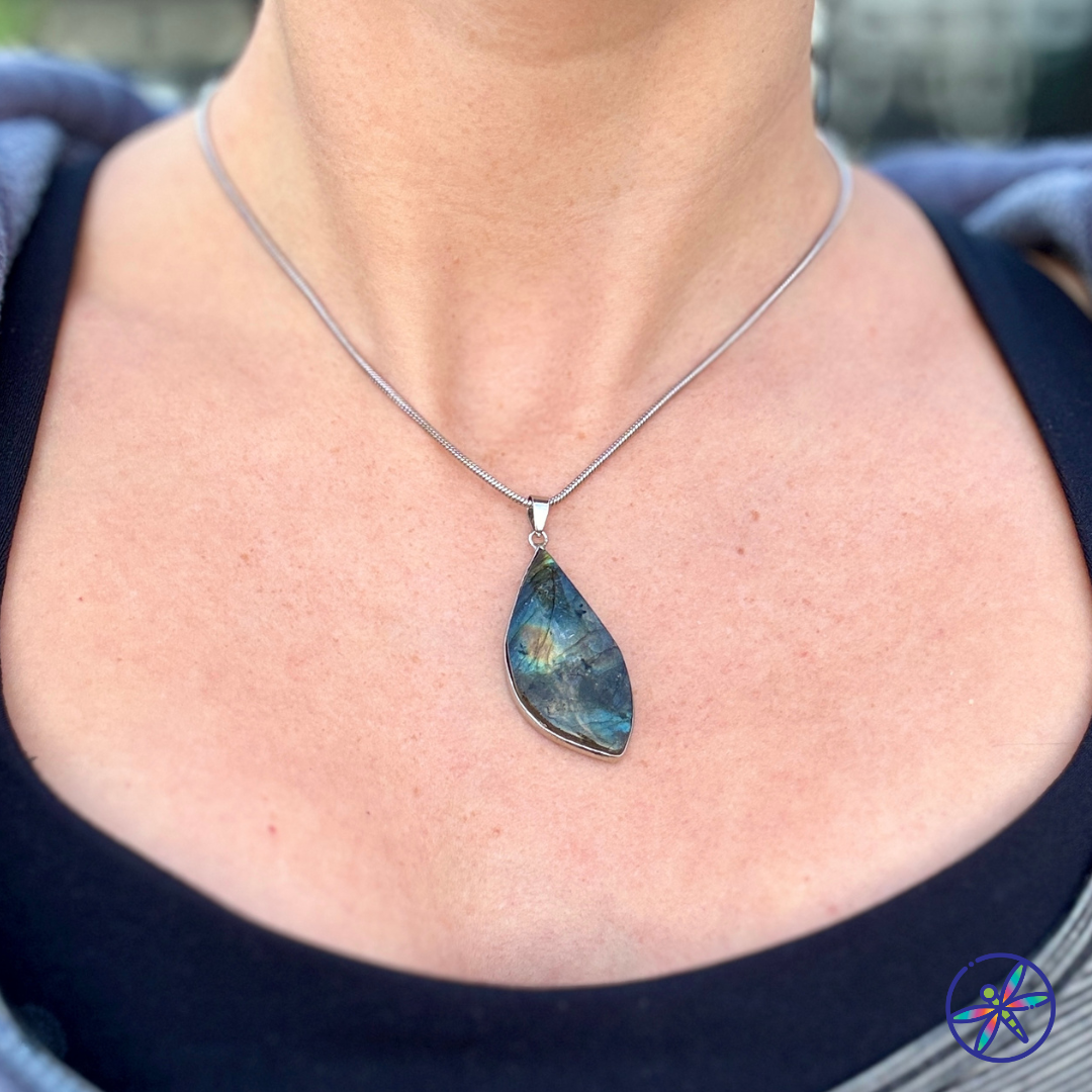 Mermaid Heart Labradorite Necklace