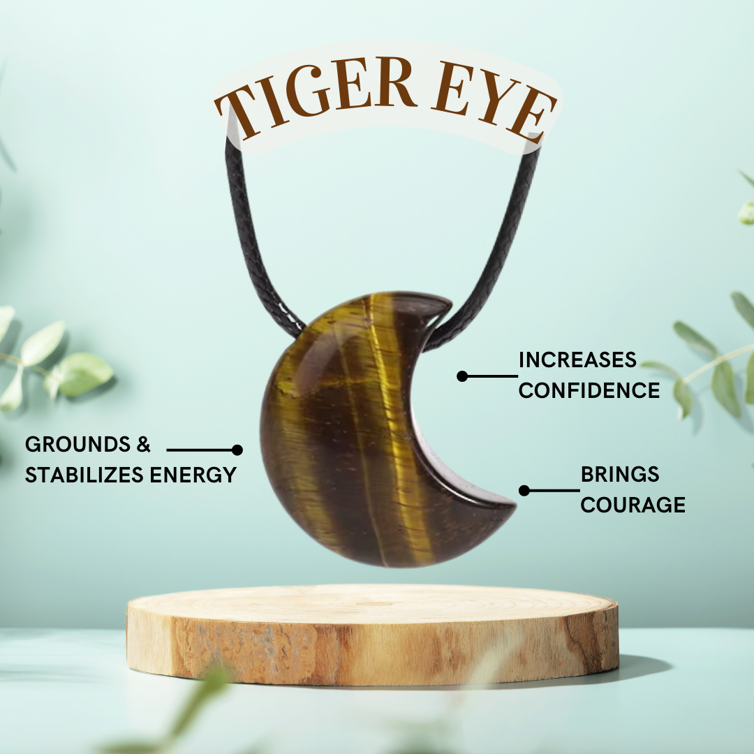 Tiger Eye Celestial Moon Necklace