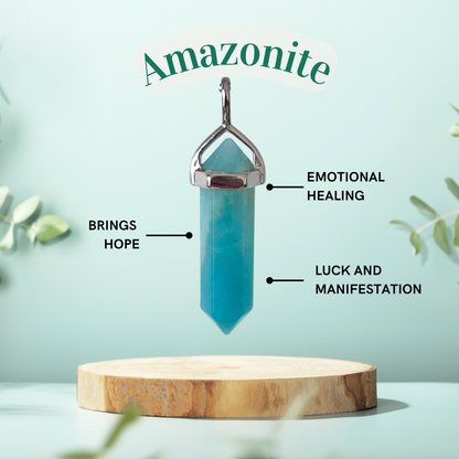 Amazonite Crystal Point Necklace