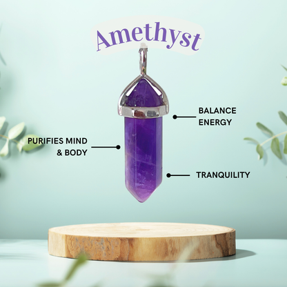 Amethyst Crystal Point Necklace