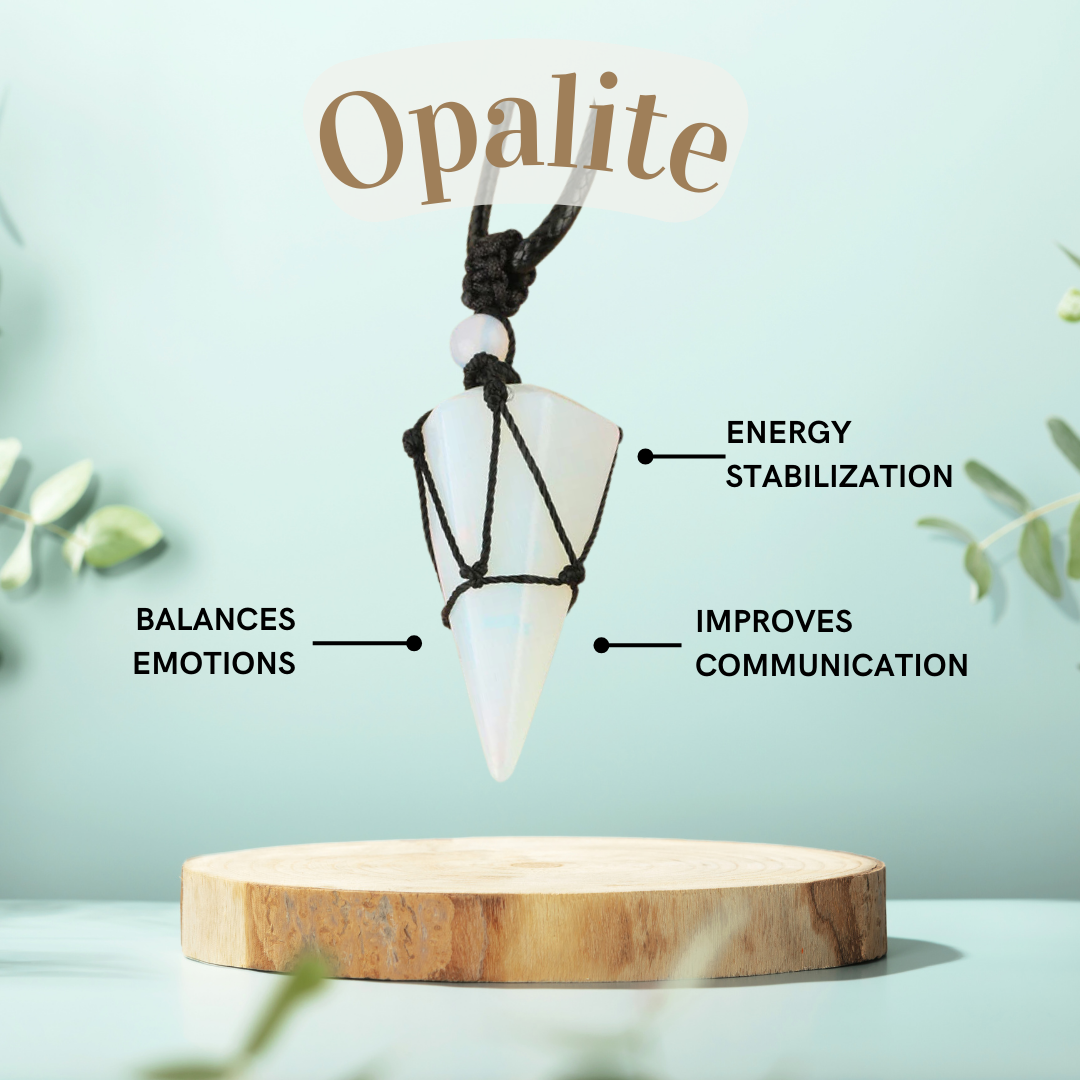 Balance Crystal Pendulum Necklace – Opalite