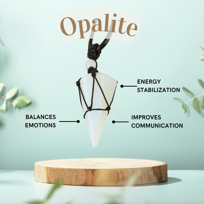 Balance Crystal Pendulum Necklace – Opalite
