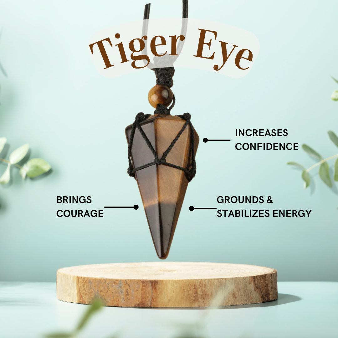 Balance Crystal Pendulum Necklace – Tiger Eye