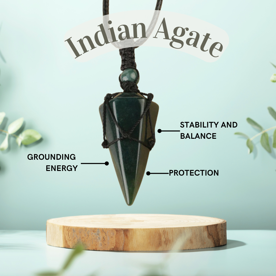 Balance Crystal Pendulum Necklace – Indian Agate