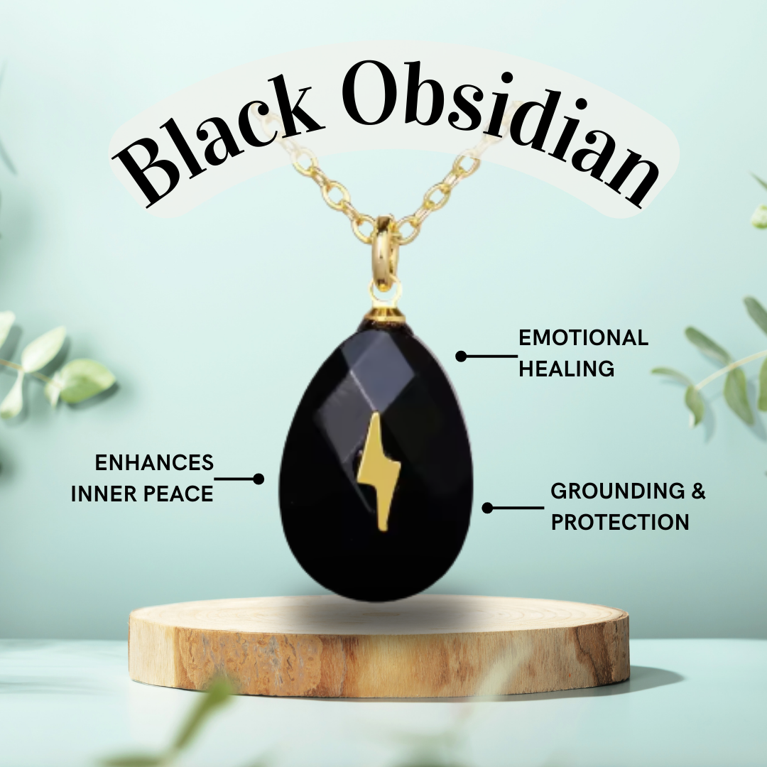Dainty Cosmic Crystal Necklace – Obsidian