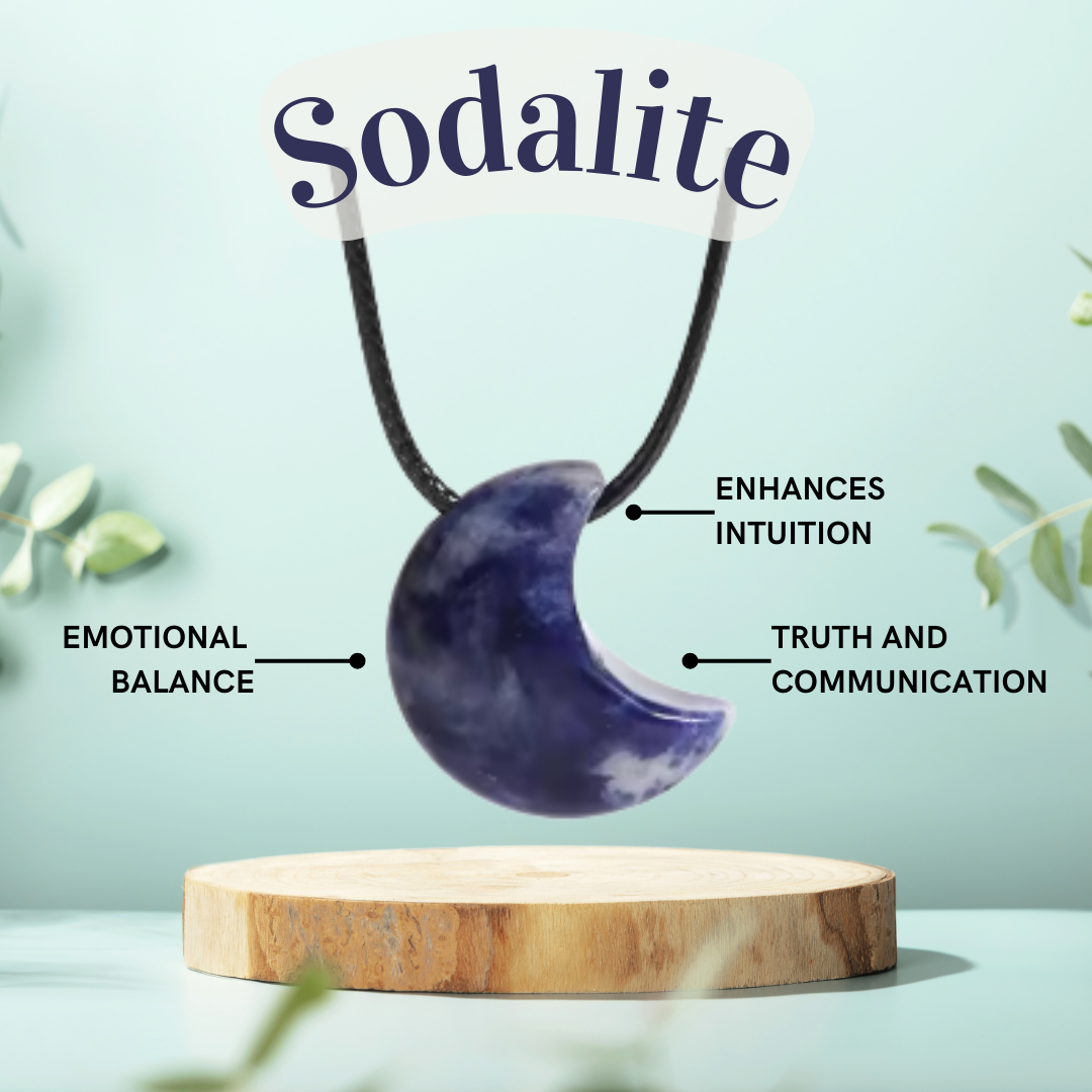Sodalite Celestial Moon Necklace