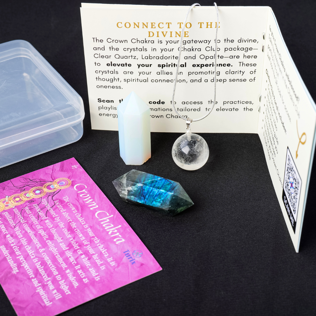 Juego de cristales para el chakra de la corona 