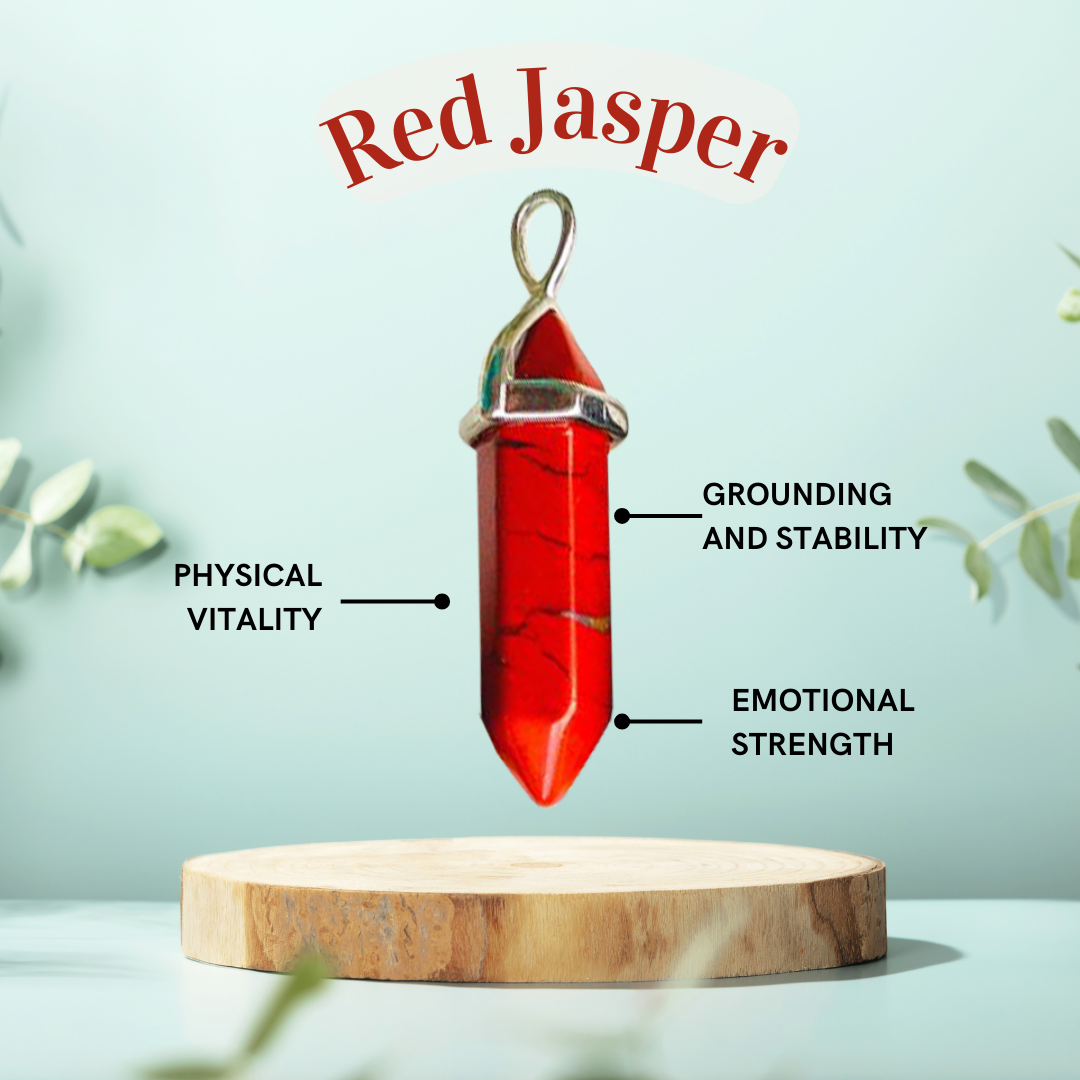 Red Jasper Crystal Point Necklace