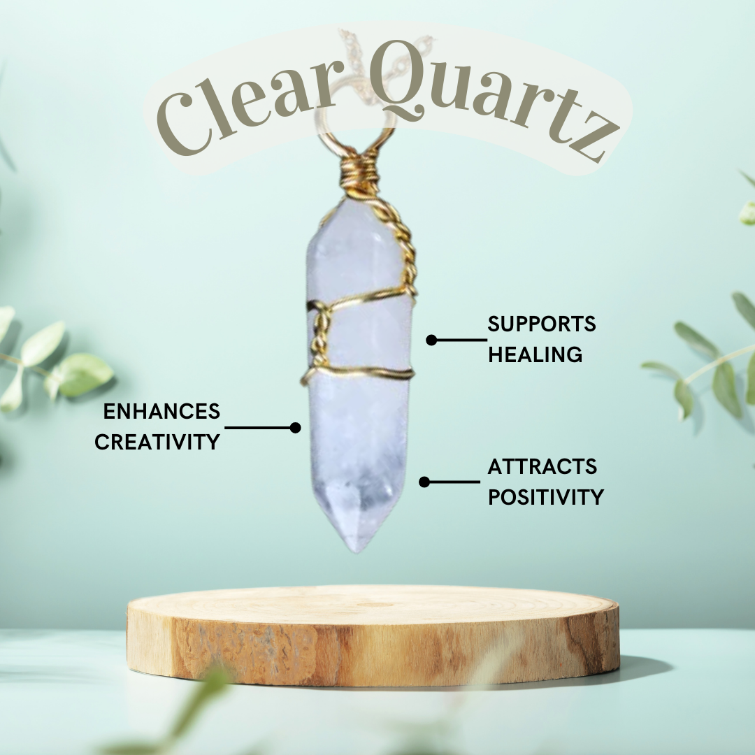 Clear Quartz Golden Glimmer Necklace