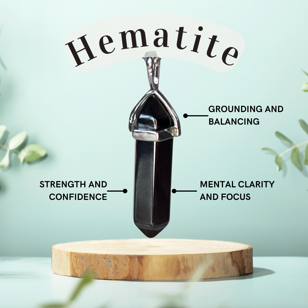 Hematite Crystal Point Necklace
