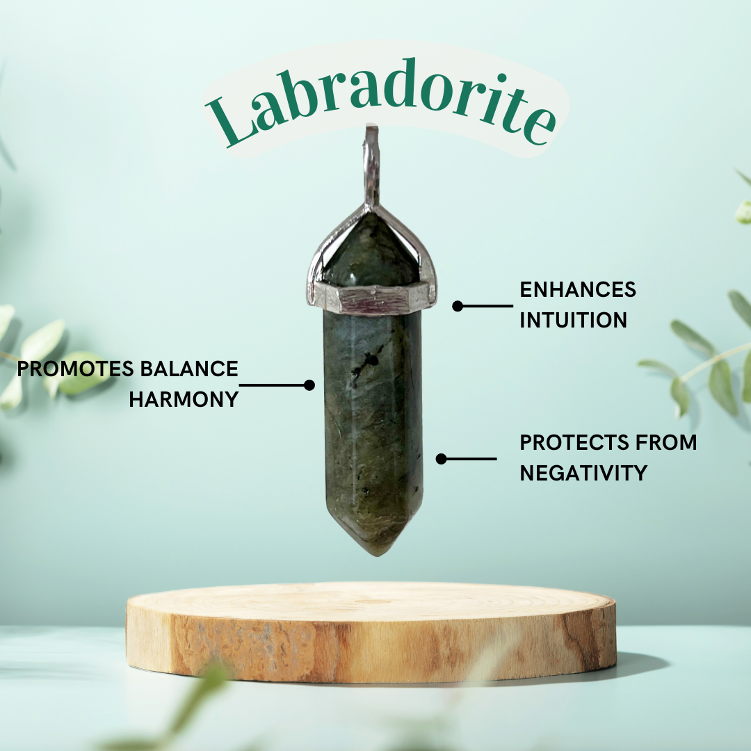 Labradorite Crystal Point Necklace