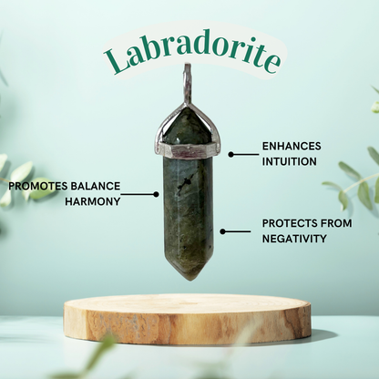 Labradorite Crystal Point Necklace
