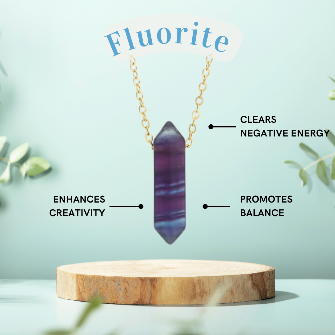 Mystic Shield Fluorite Necklace