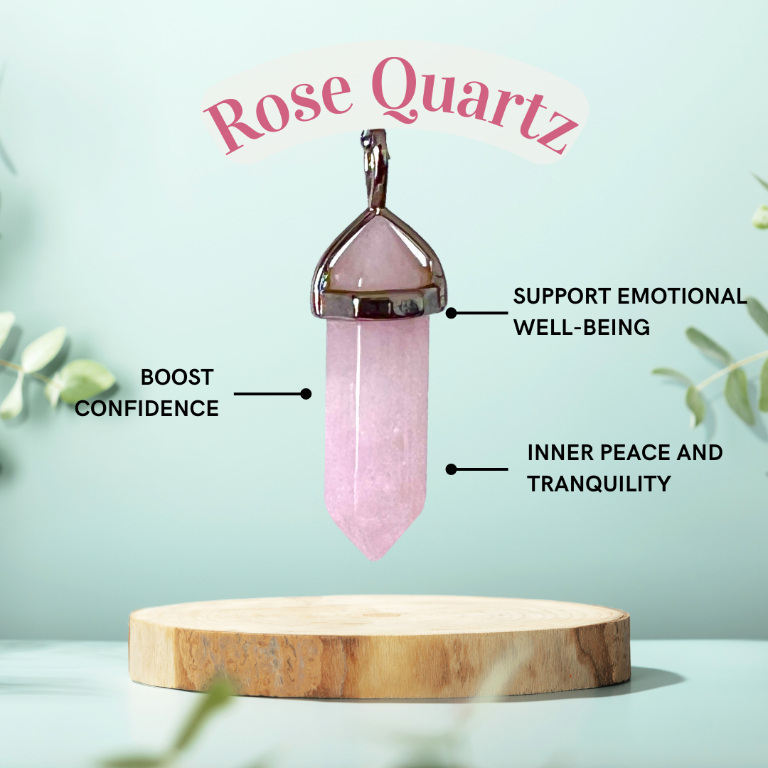 Rose Quartz Crystal Point Necklace