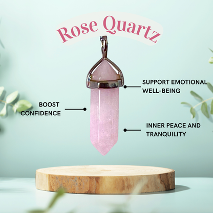 Rose Quartz Crystal Point Necklace