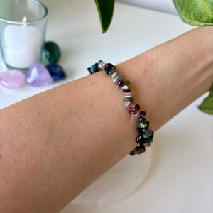 Rainbow Tourmaline Chips Bracelet