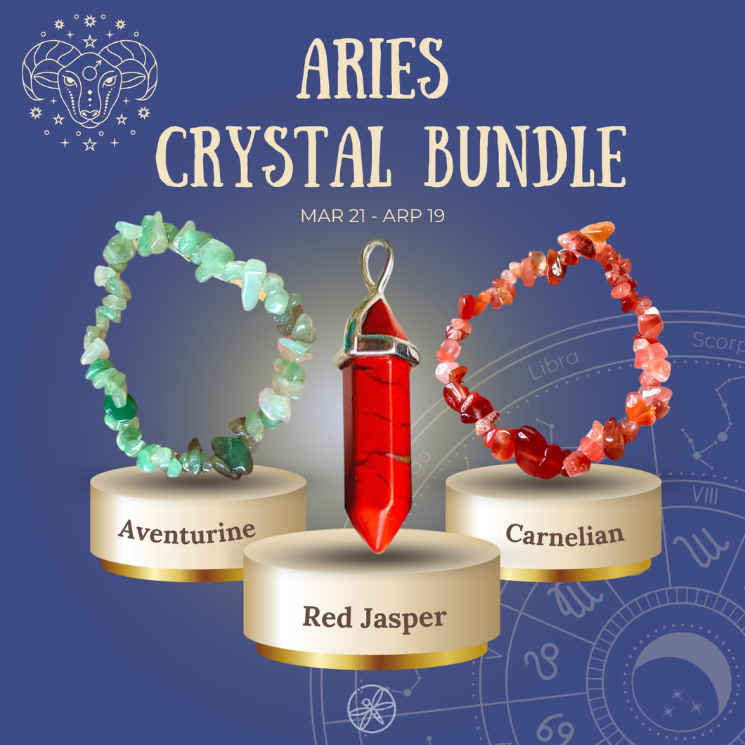 Conjunto de joyas de cristal del zodíaco Aries