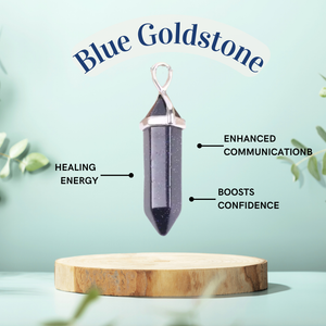 Goldstone & Blue Goldstone Crystal Point Necklace