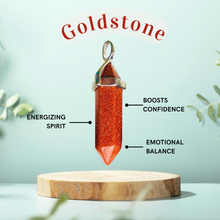 Goldstone & Blue Goldstone Crystal Point Necklace