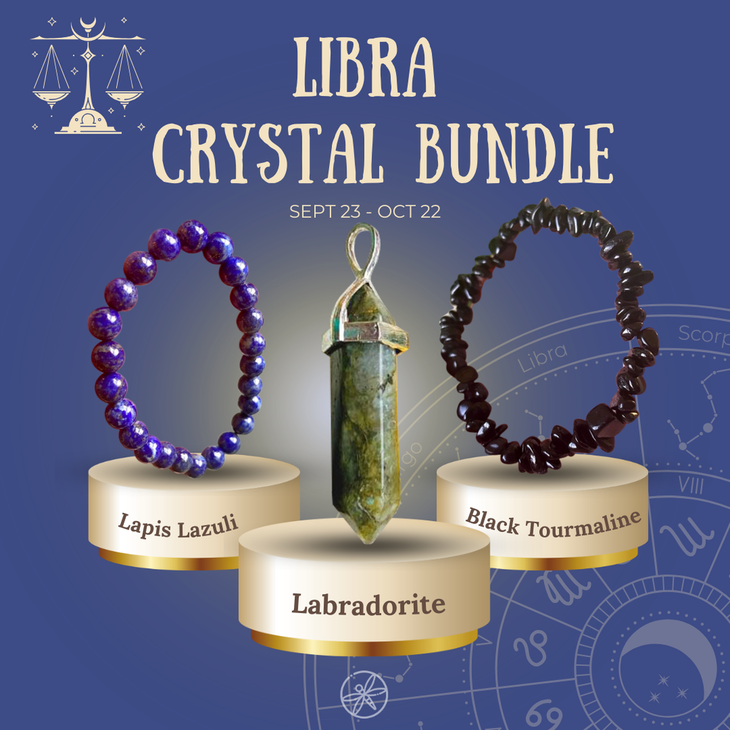 Conjunto de joyas de cristal del zodíaco Libra