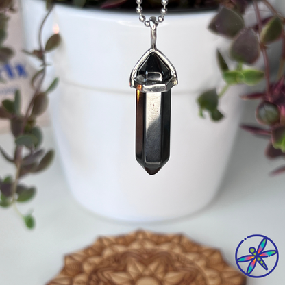 Hematite Crystal Point Necklace