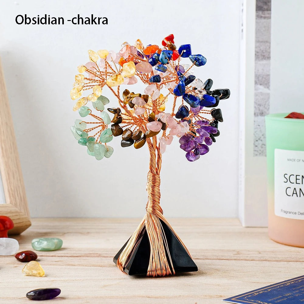 Black Obsidian - Chakra Crystal Tree