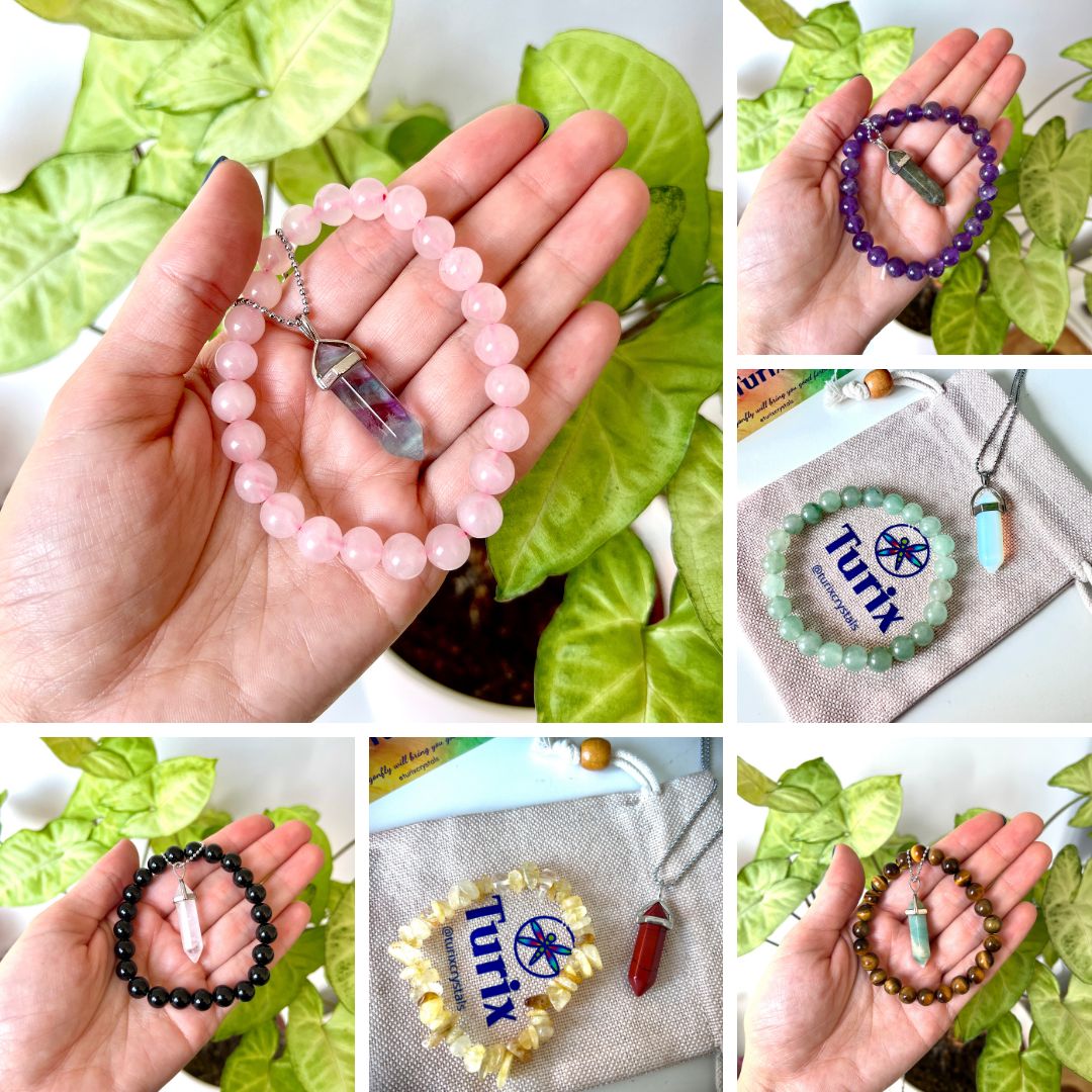 Choose Your Crystal Necklace &amp; Crystal Chips Bracelet ✨
