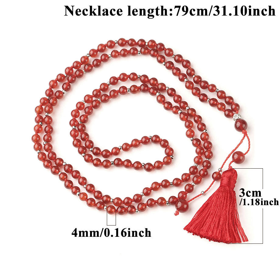 Red Agate Mala - 4mm beads