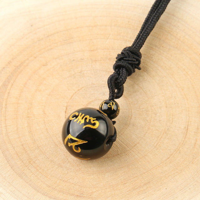 Gold Obsidian Sphere Necklace