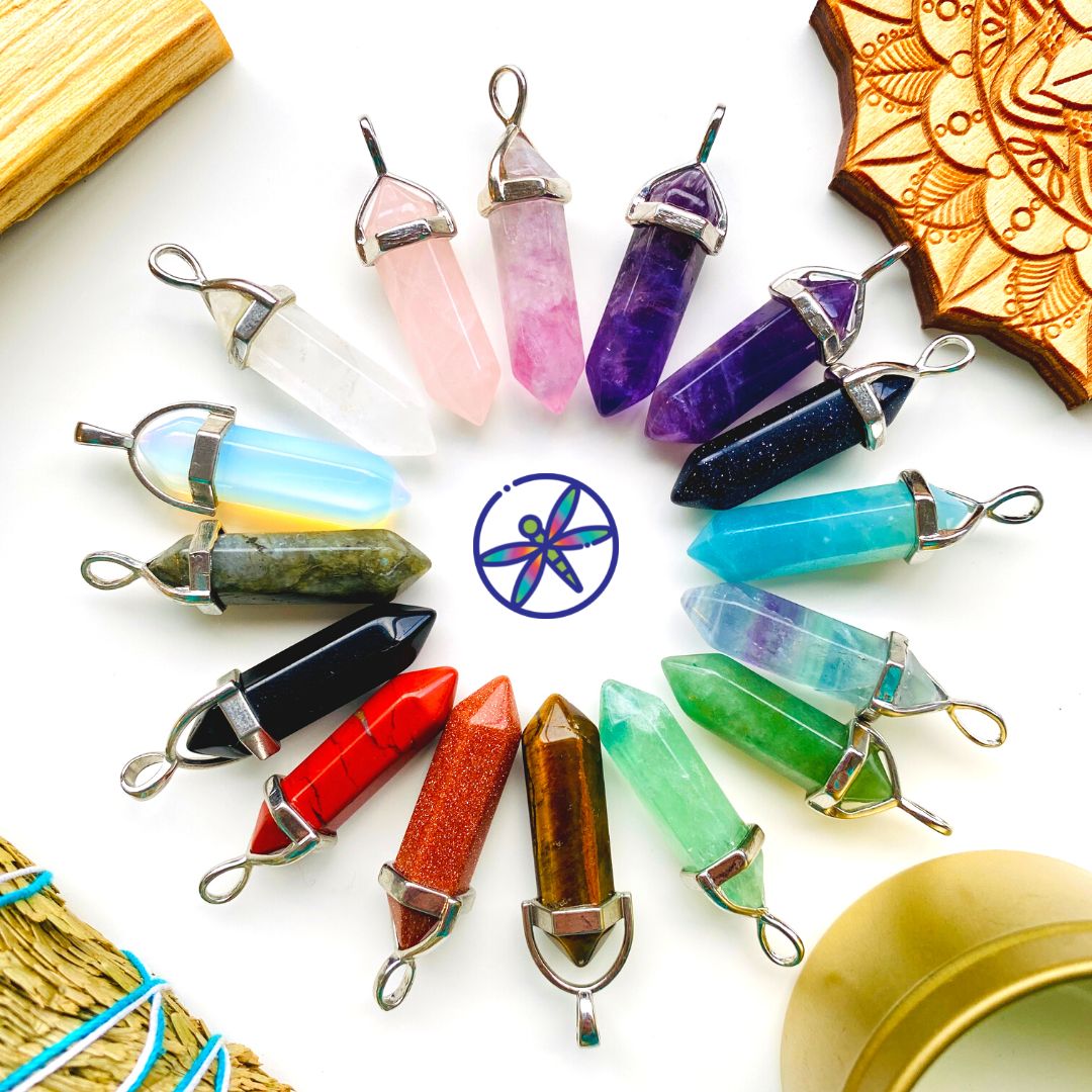 Crystal Necklace Special - Amethyst, Quartz, Amazonite, Onyx &amp; more