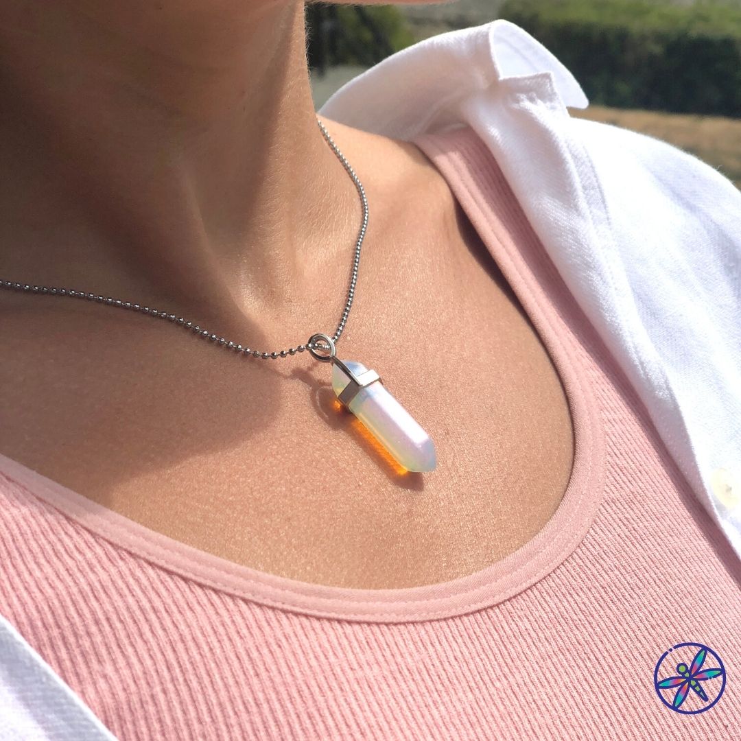 Opalite Crystal Point Necklace
