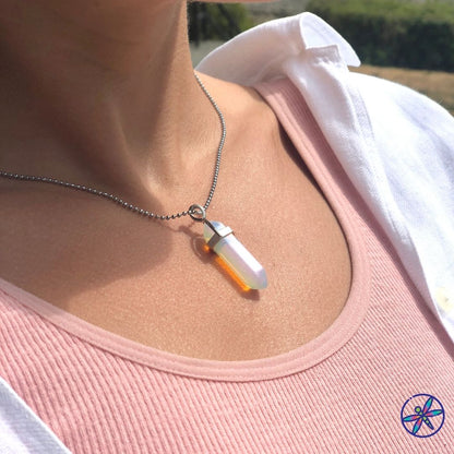 Opalite Crystal Point Necklace