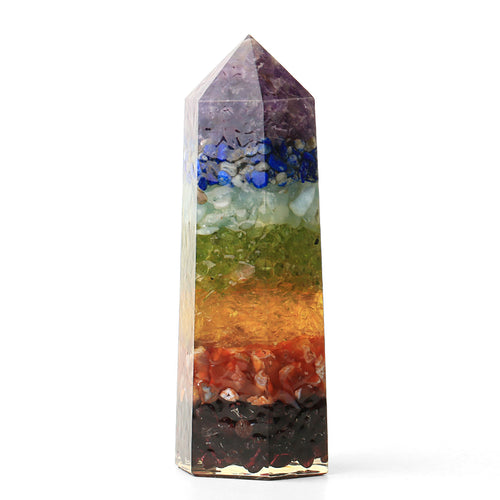 7 Chakras Crystal Orgonite Point