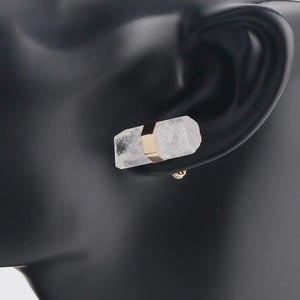Geometric Stud Crystal Earrings