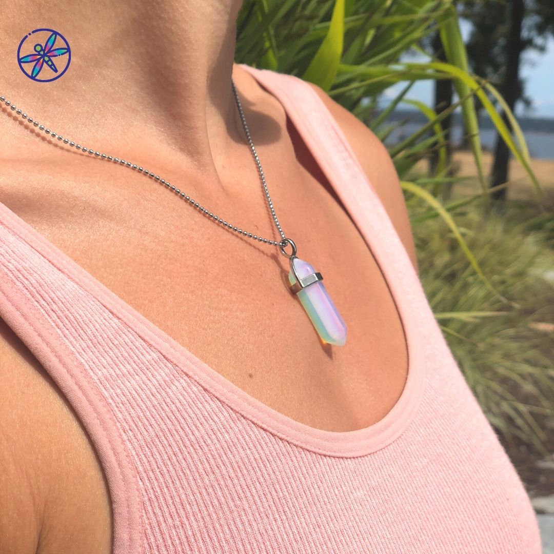 Opalite Crystal Point Necklace