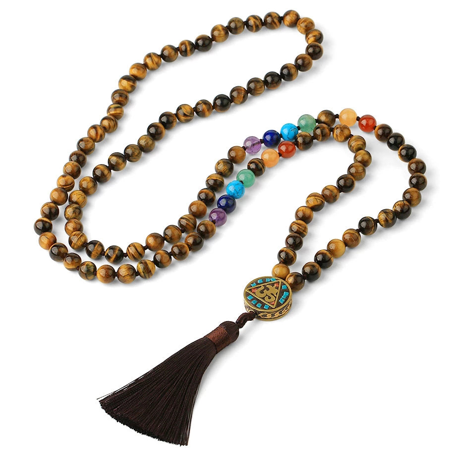 Tiger Eye Mala - Long 8mm bead