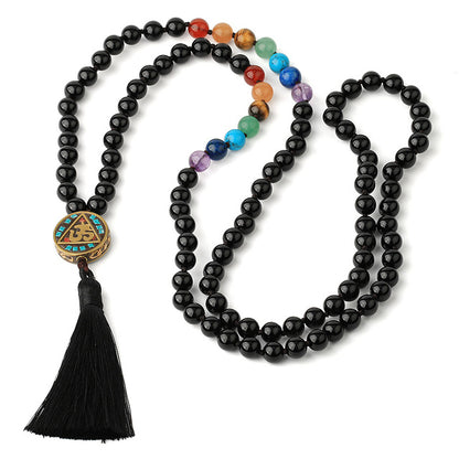 Black Onyx Mala - Long 8mm bead