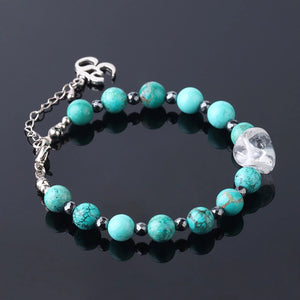 Turquoise Bracelet with Clear Quartz