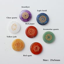 7 Chakra Crystal Set with Engraved Chakra Symbols - 7 pieces